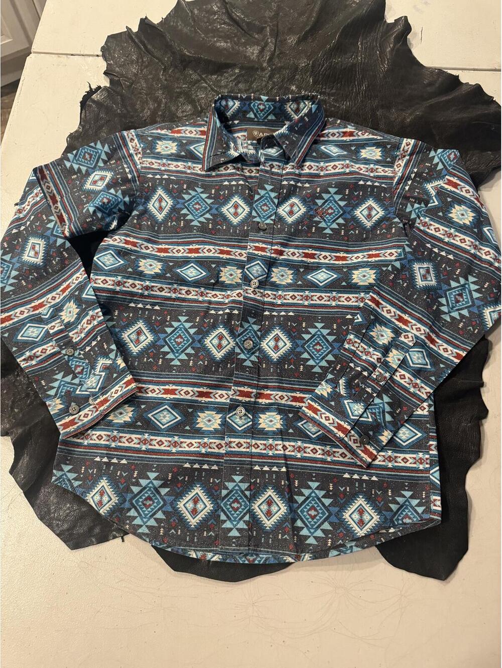 Ariat Boys' Western Shirt Aztec Print Size M (10/12)